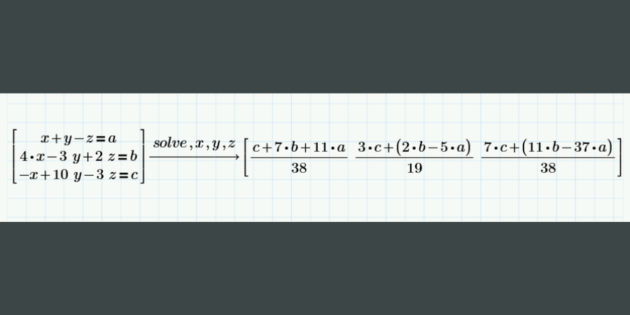 4x4 system of equations solver with steps